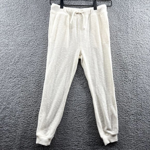 Treasure & Bond Girl's Rib Knit Jogger Pants Cream S (7 / 8) - Picture 1 of 3